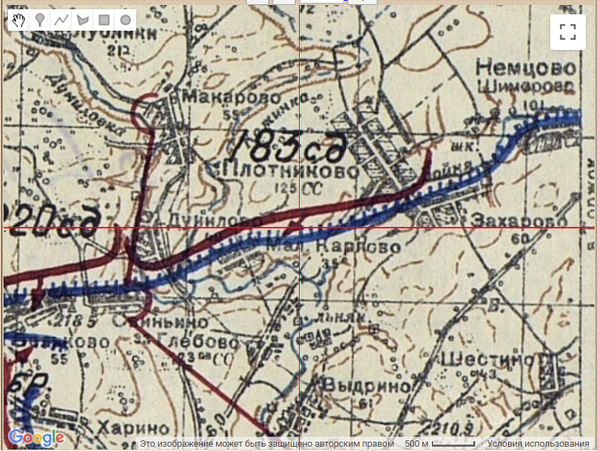 Расположение 183 сд на 2-3 августа 1942